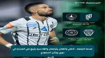 صدمة الجمعة.. الأهلي والهلال يتراجعان والقادسية يتربع على الصدارة في دوري روشن السعودي